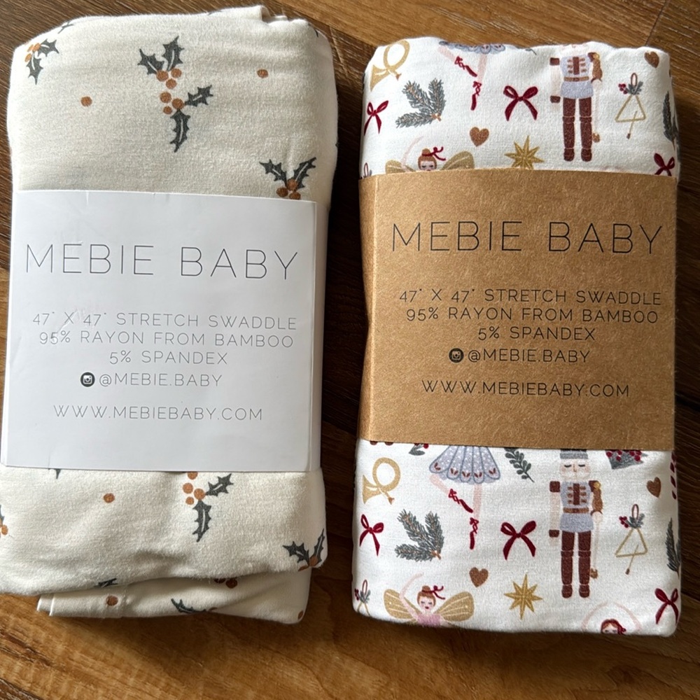 Set of two NWT Mebie Baby Stretch Swaddles